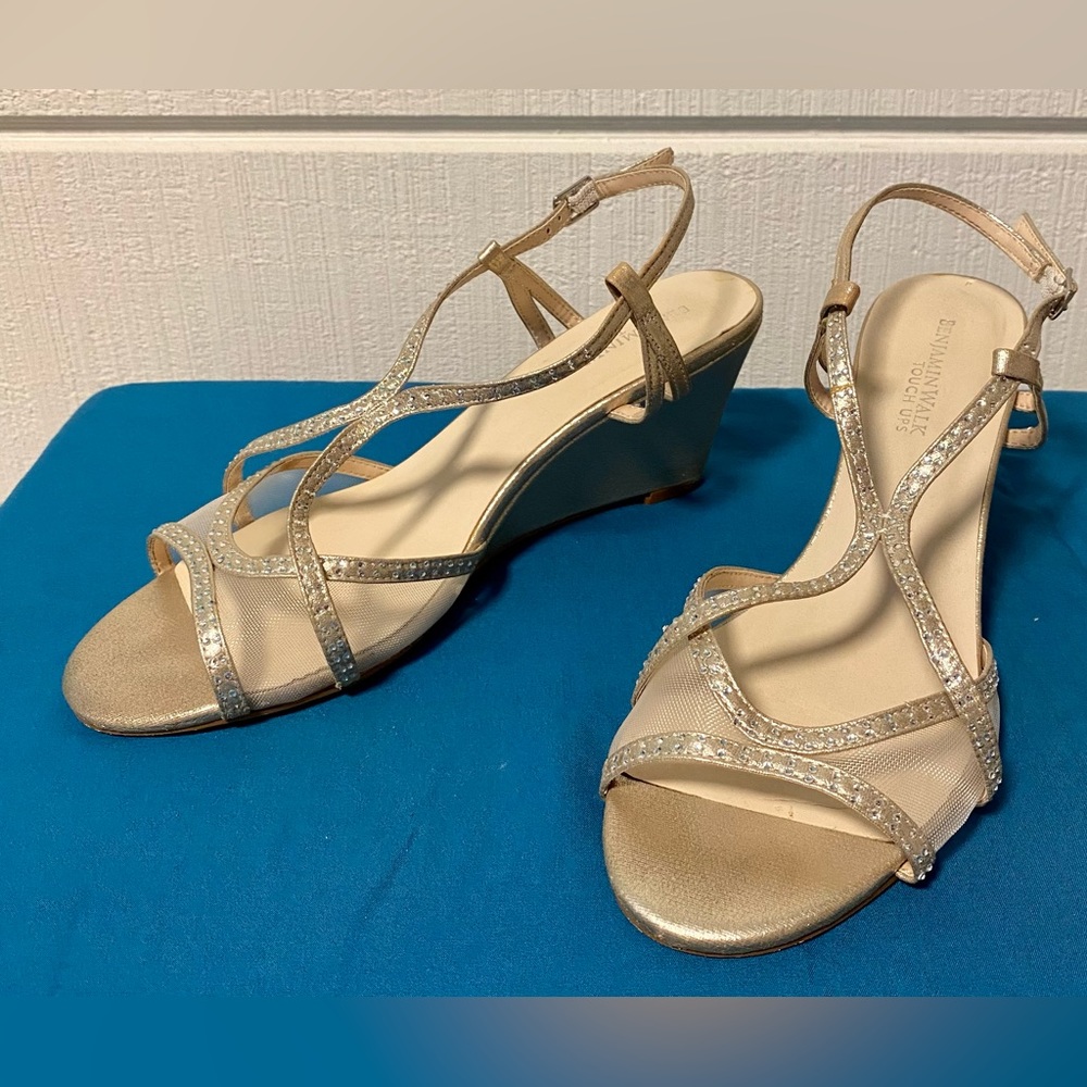 Evening and Bridal Wedge Sandal | Touch Ups in Champagne